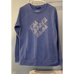 The North Face Sweatshirt Women Medium Blue Pullover Crew Neck Pockets Gorpcore